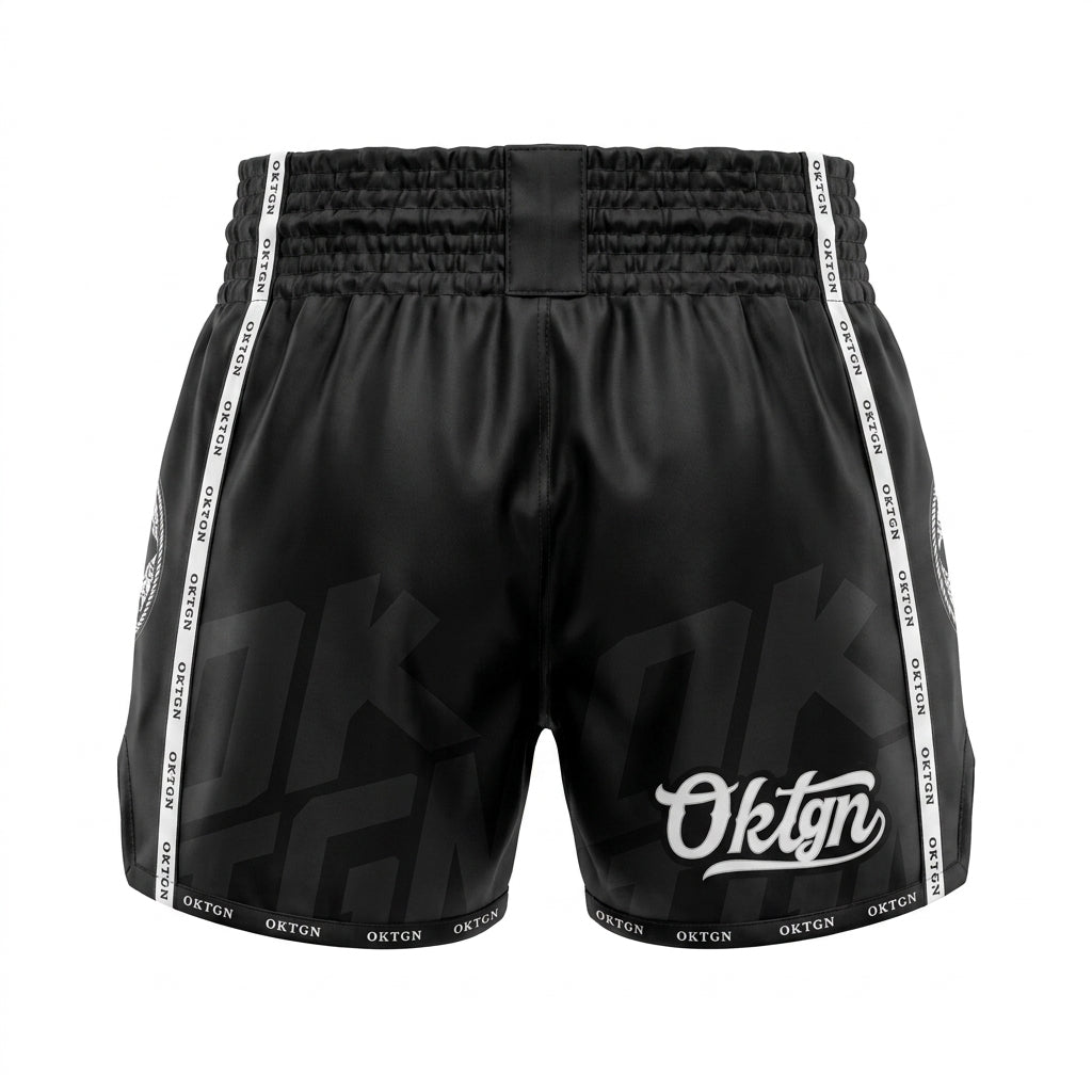Short Muay Thai OKTAGON noir dos