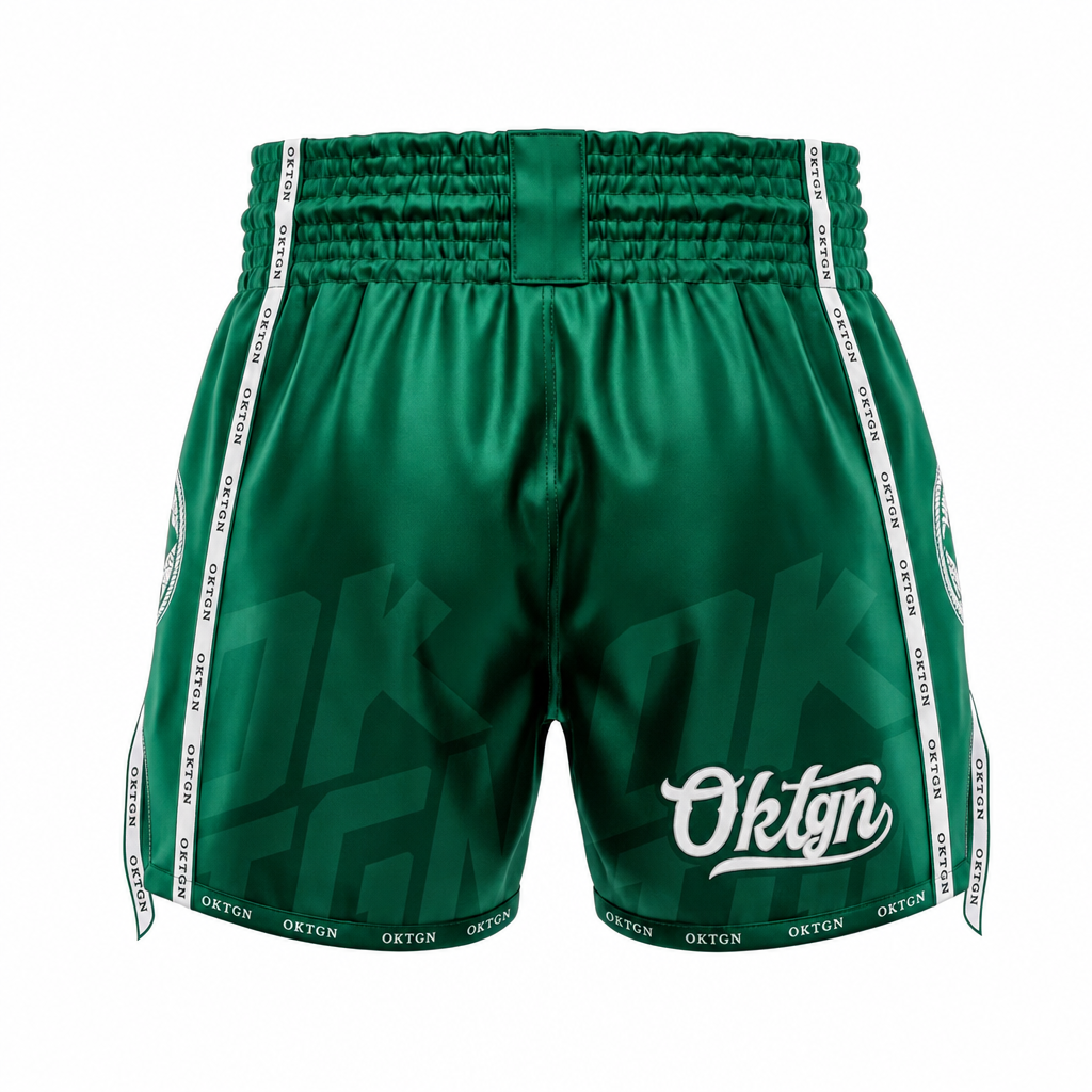 Short Muay Thai OKTAGON vert dos