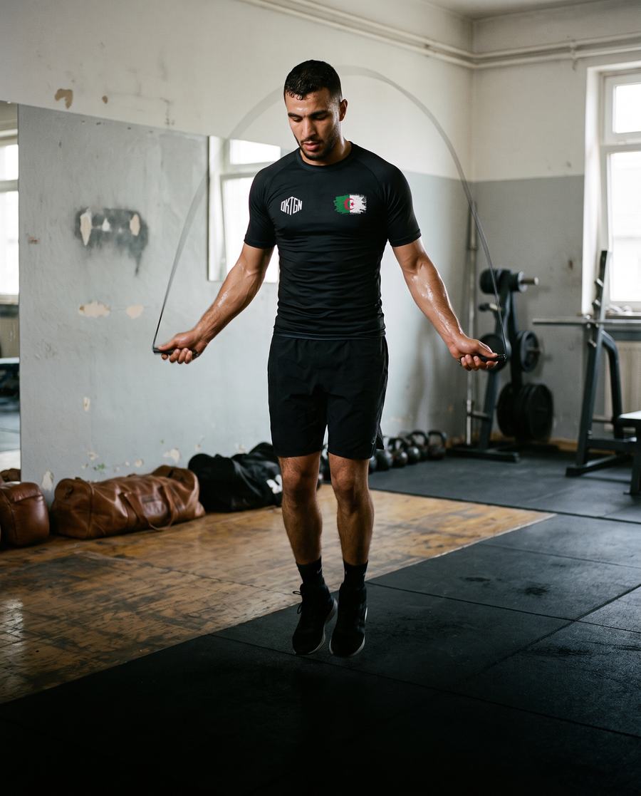 Combattant à l'entraînement en tenue OKTGN dans une salle de combat